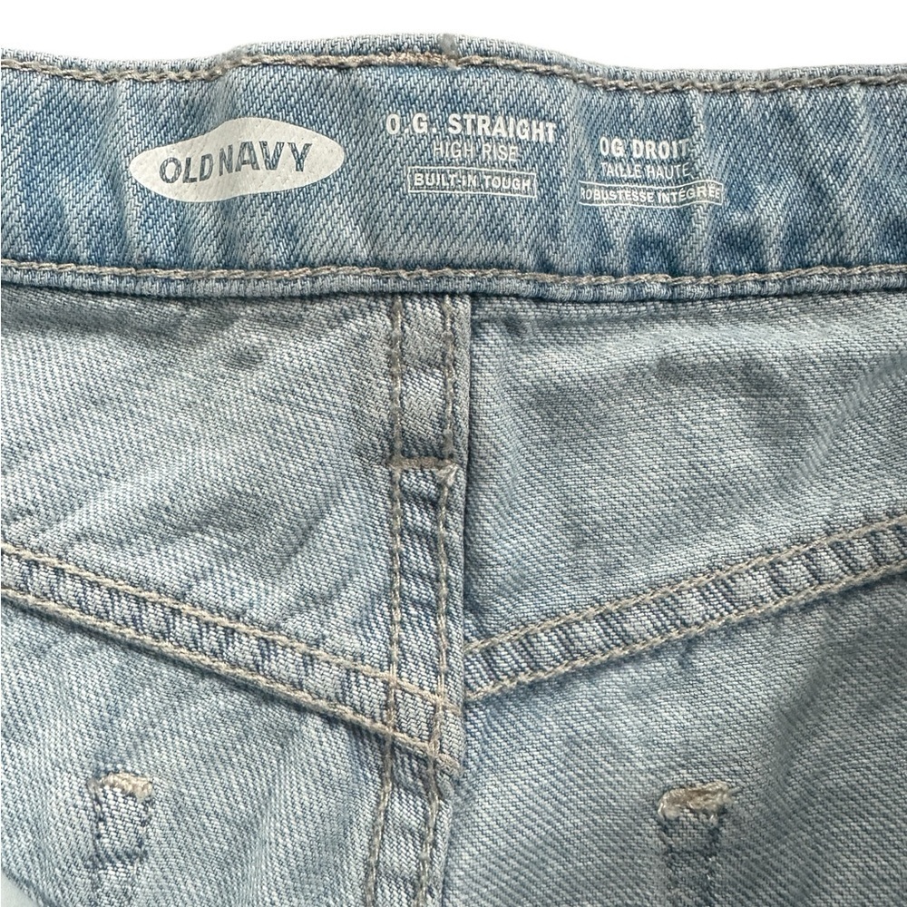 Old Navy Girls Jeans size 14, adjustable waist, straight, hi rise, button front - Picture 4 of 5
